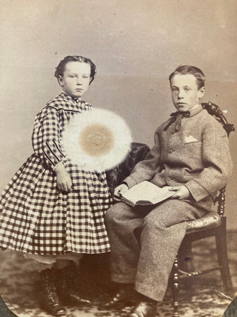 A photograph of Lizzie and Jay Sellers, ca 1867. Philadelphia, PA.