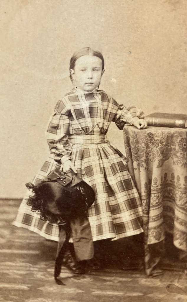 Lizzie Sellers, ca 1864 in Philadelphia, PA. The Kinsley Public Library.